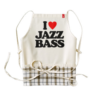 I LOVE JAZZ BASS ZAZZLE HEART APRON