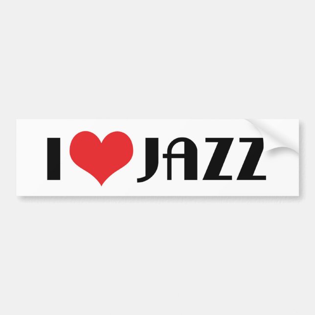I Love Jazz Bumper Sticker (Front)