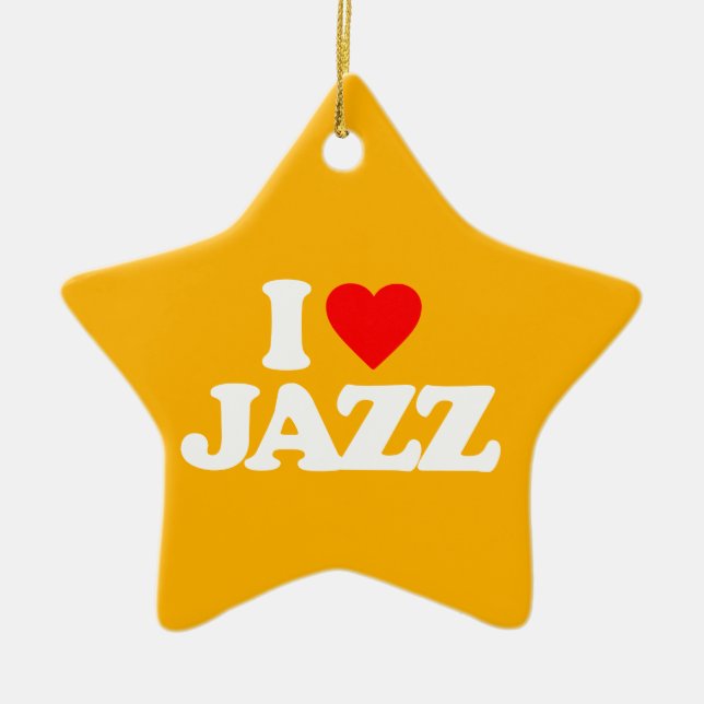 I LOVE JAZZ CERAMIC ORNAMENT (Front)