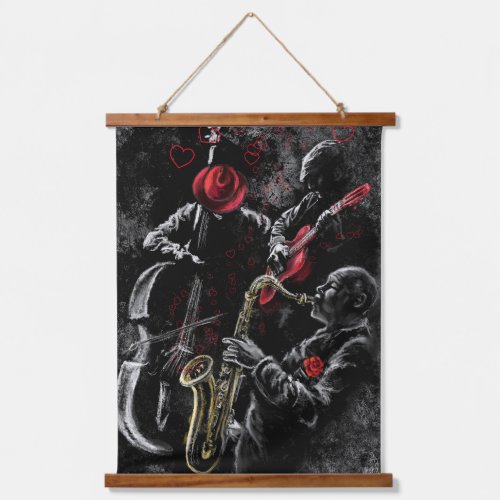 I Love Jazz Music Hanging Tapestry _ Painting Art