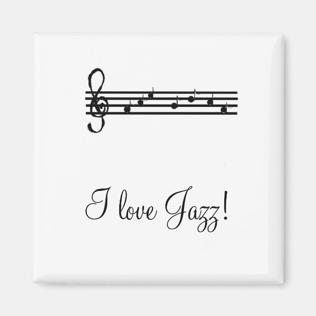 I love Jazz Music Magnet (Front)