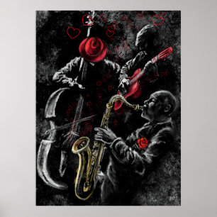 I Love Jazz Music Poster - Painting Art