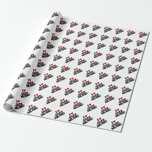 I LOVE JAZZ MUSIC WRAPPING PAPER (Unrolled)
