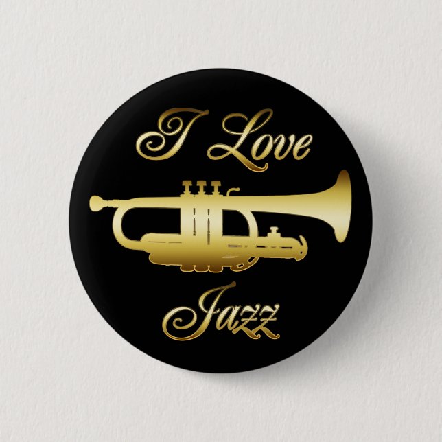 I LOVE JAZZ PINBACK BUTTON (Front)