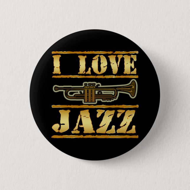 I LOVE JAZZ PINBACK BUTTON (Front)