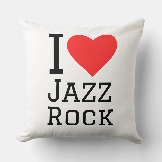 I love jazz rock throw pillow (Front)
