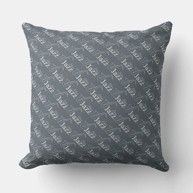 I love jazz throw pillow (Front)