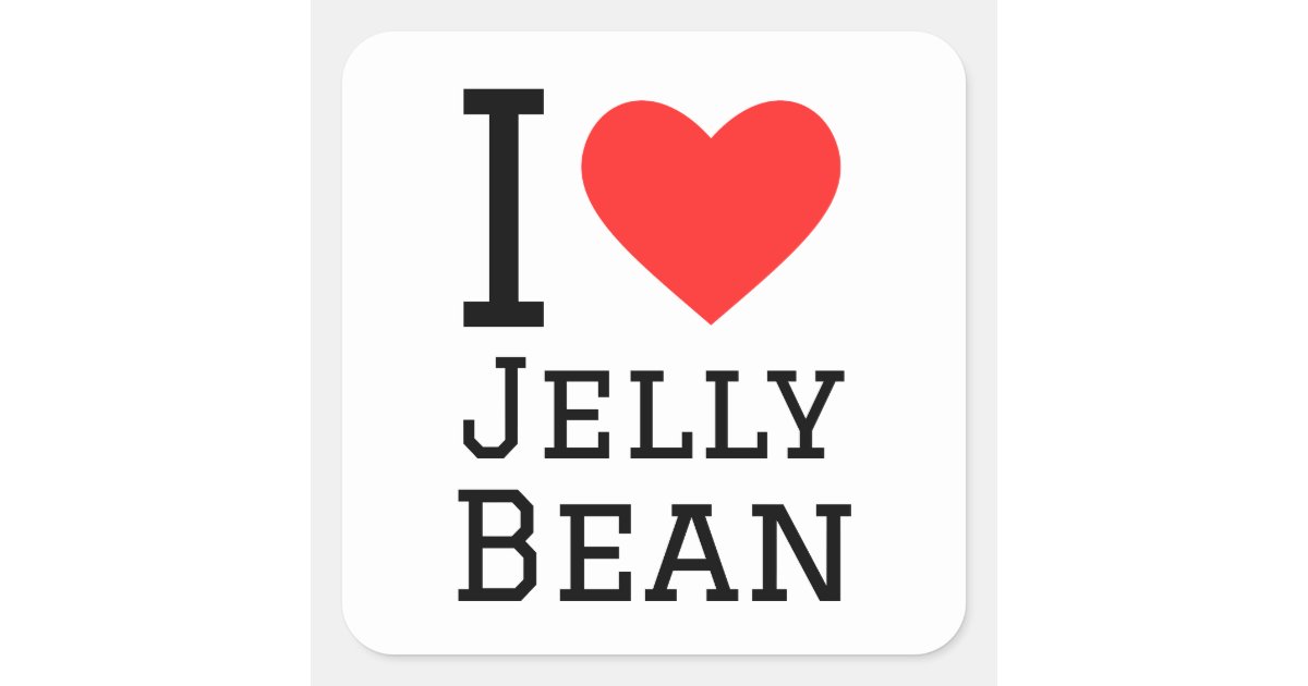 I love jelly bean square sticker | Zazzle