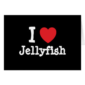 I love Jellyfish heart custom personalized Cards