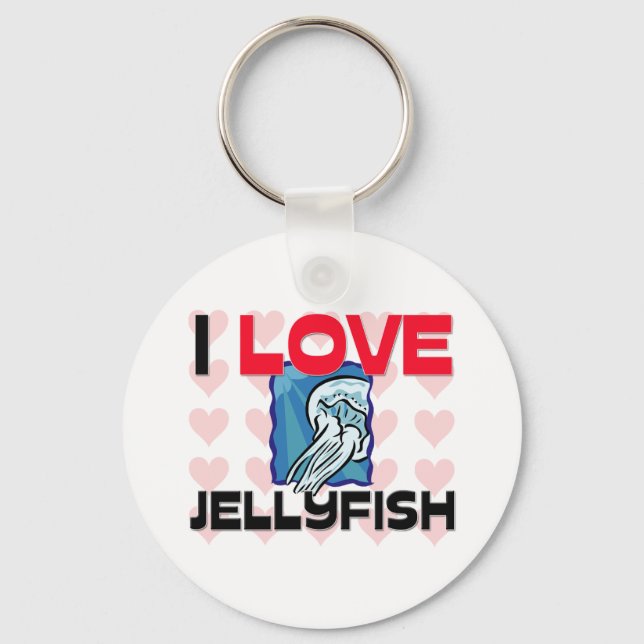 I Love Jellyfish Keychain (Front)