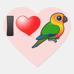 I Love Jenday Conures Heart Sticker