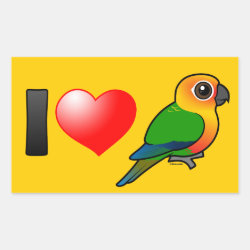 I Love Jenday Conures Rectangle Sticker