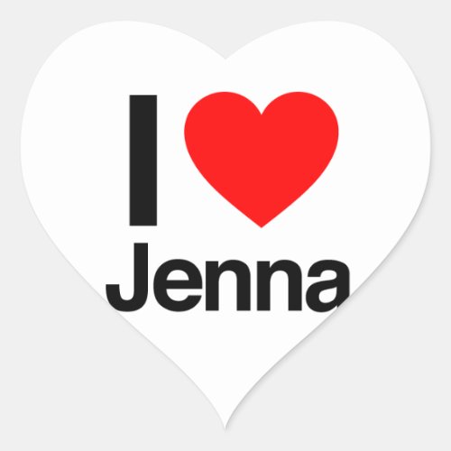 i love jenna heart sticker