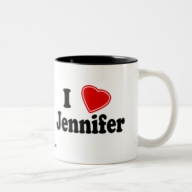 I Love Jennifer Two-Tone Coffee Mug (Right)