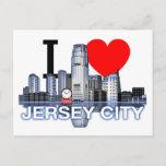I Love Jersey City Skyline Postcard at Zazzle