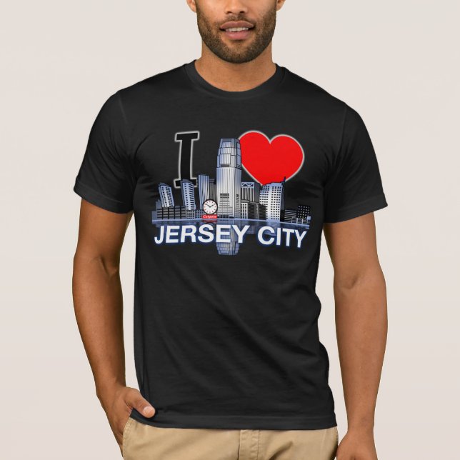 I love Jersey City skyline t-shirt (Front)