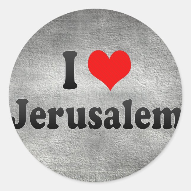 I Love Jerusalem, Israel Classic Round Sticker (Front)