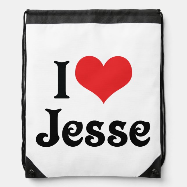 I Love Jesse Drawstring Bag (Front)
