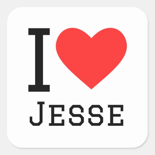 I love jesse square sticker