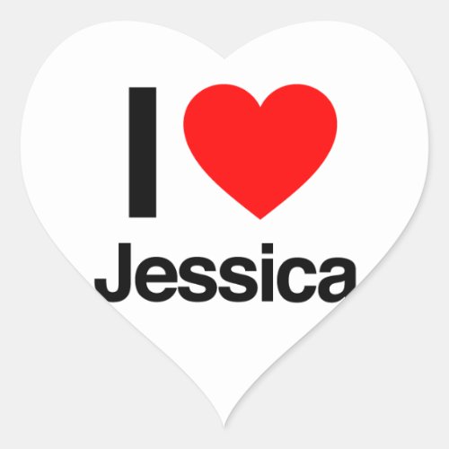 i love jessica heart sticker