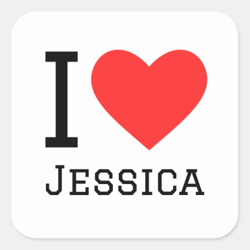 I love jessica square sticker