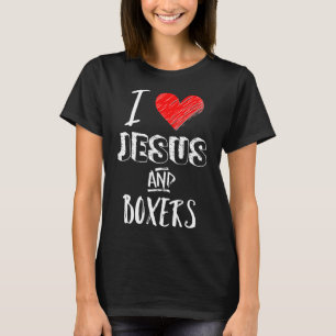 I Love Jesus And Boxers Dogs Christian Rescue T-Shirt