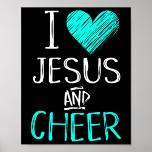 I Love Jesus And Cheer Christian Cheerleading Spor Poster