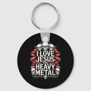 I Love Jesus And Heavy Metal _7 Keychain