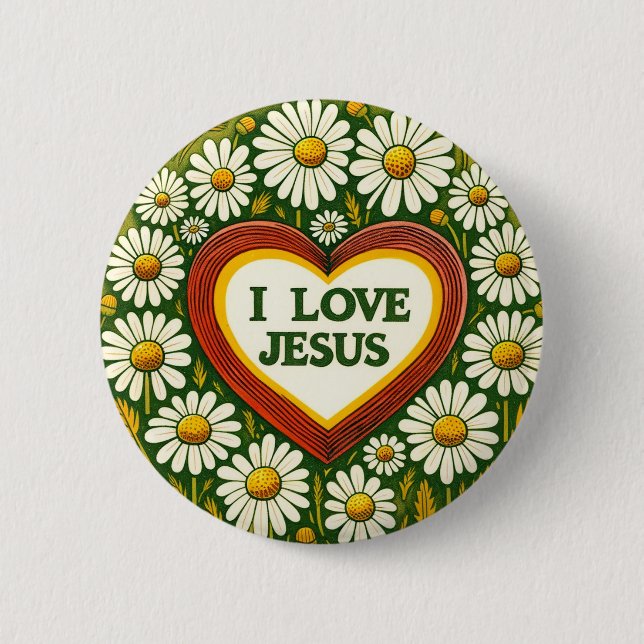 I Love Jesus and Jesus loves You                   Button (Front)