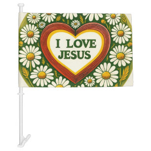 I Love Jesus and Jesus loves You                   Car Flag