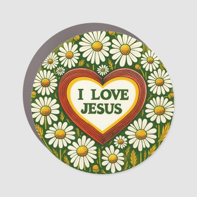 I Love Jesus and Jesus loves You                   Car Magnet (Front)