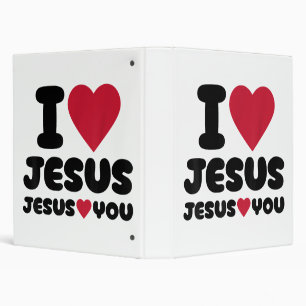 I Love Jesus and Jesus Loves You Christian 3 Ring Binder
