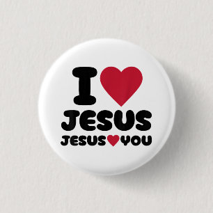 I Love Jesus and Jesus Loves You Christian Button