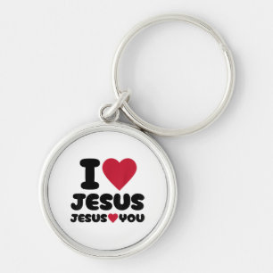 I Love Jesus and Jesus Loves You Christian Keychain
