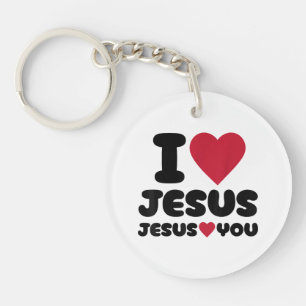 I Love Jesus and Jesus Loves You Christian Keychain