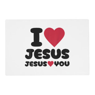 I Love Jesus and Jesus Loves You Christian Placemat