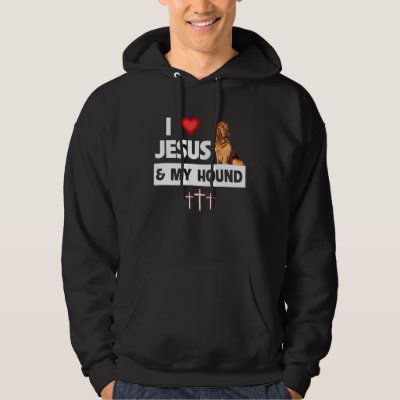 I Love Jesus and My Bloodhound Hunting Dog Mom Dad Hoodie