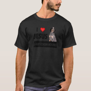 I Love Jesus And My Coon Hound Dog Mom Dad Pet Par T-Shirt