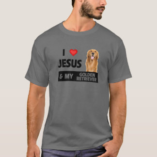 I Love Jesus And My Golden Retriever Dog Mom Dad P T-Shirt