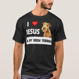 I Love Jesus and My Irish Terrier Dog Mom Dad Chri T-Shirt
