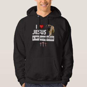 I Love Jesus and My Leonberger German Dog Mom Dad  Hoodie