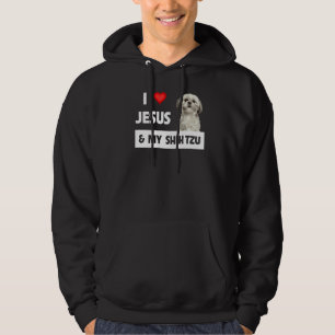 I Love Jesus And My Shih Tzu Mom Dad Christian Dog Hoodie