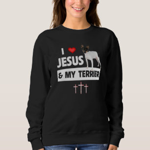 I Love Jesus and My Smooth Fox Terrier Dog Mom Dad Sweatshirt