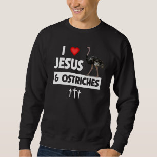 I Love Jesus And Ostriches Christian Zoo Animal Wi Sweatshirt