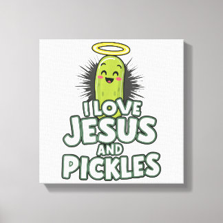 I Love Jesus And Pickles Canvas Print
