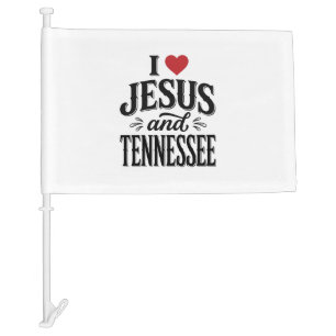 I Love Jesus and Tennessee Vintage Christian Desig Car Flag