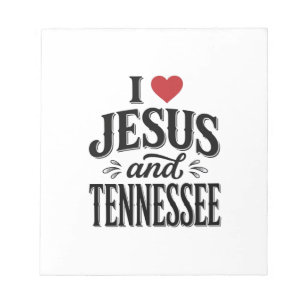 I Love Jesus and Tennessee Vintage Christian Desig Notepad