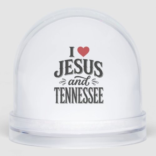 I Love Jesus and Tennessee Vintage Christian Desig Snow Globe