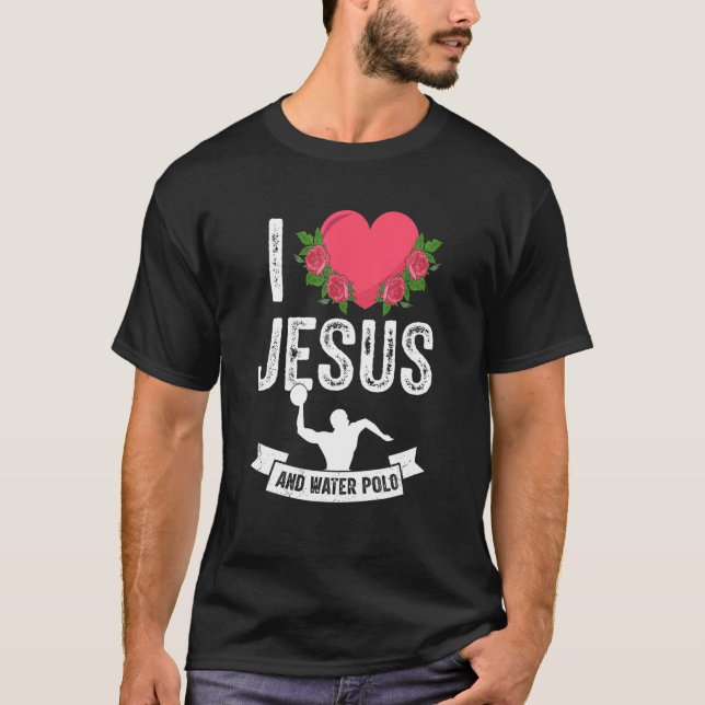 I Love Jesus And Water Polo Swim Swimmer Themed Ou (Front)