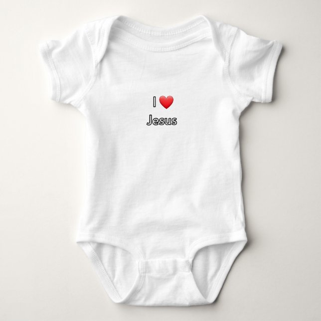 I Love Jesus, Baby Clothes, Love, Christian Baby Baby Bodysuit (Front)